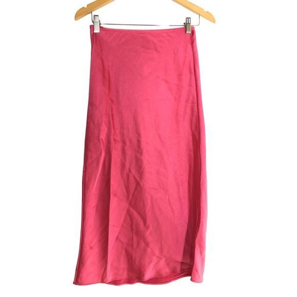 Samsoe Samsoe Agneta Skirt Satin A-Line Midi Fandango Pink Small - Picture 5 of 11
